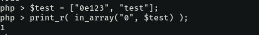 Testing loose comparison of in_array in PHP 8.0