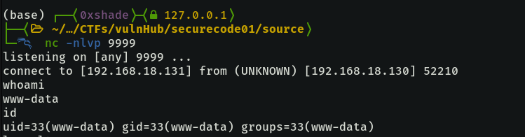 Reverse Shell obtained